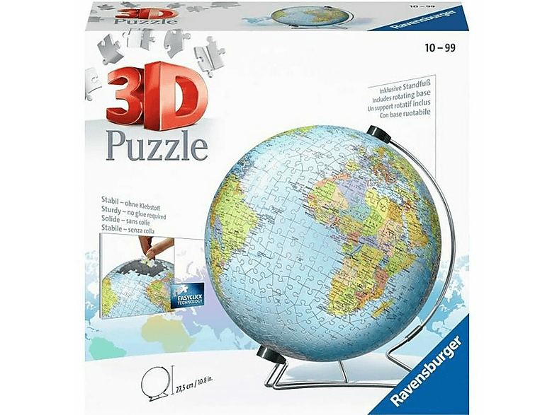 Color 3D Single RAVENSBURGER Puzzle Unique Globe