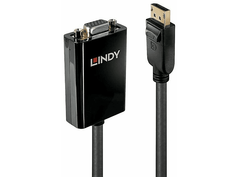 Schwarz DisplayPort-zu-VGA-Adapter, LINDY 41006