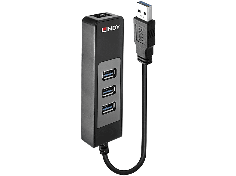 LINDY 43176 USB-zu-Ethernet-Adapter, Schwarz