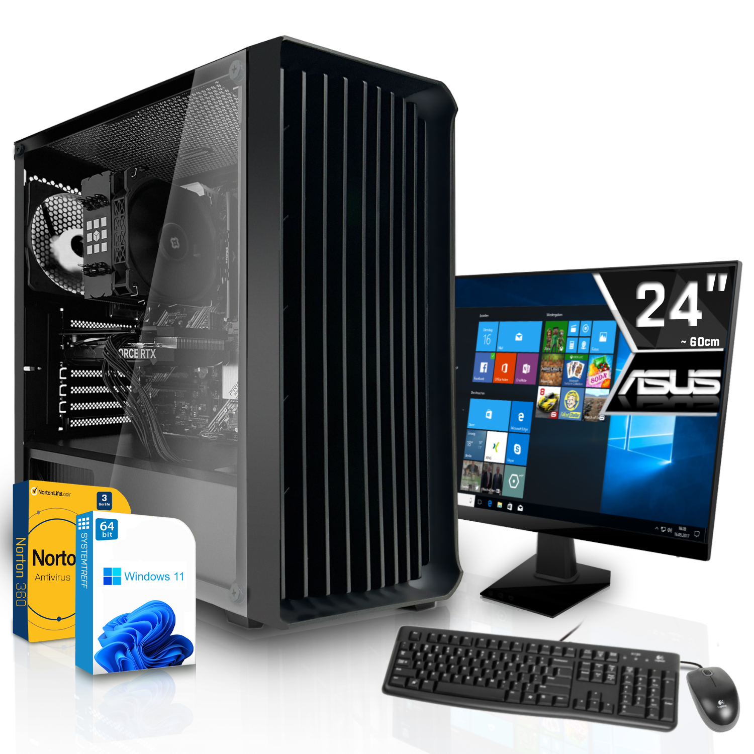 SYSTEMTREFF Office Komplett RX 512 GB 16 RAM, - GB 7 GB Prozessor, 8 mit AMD AMD 5700G 5700G, Vega Core, Radeon 2 mSSD, Ryzen Komplett PC