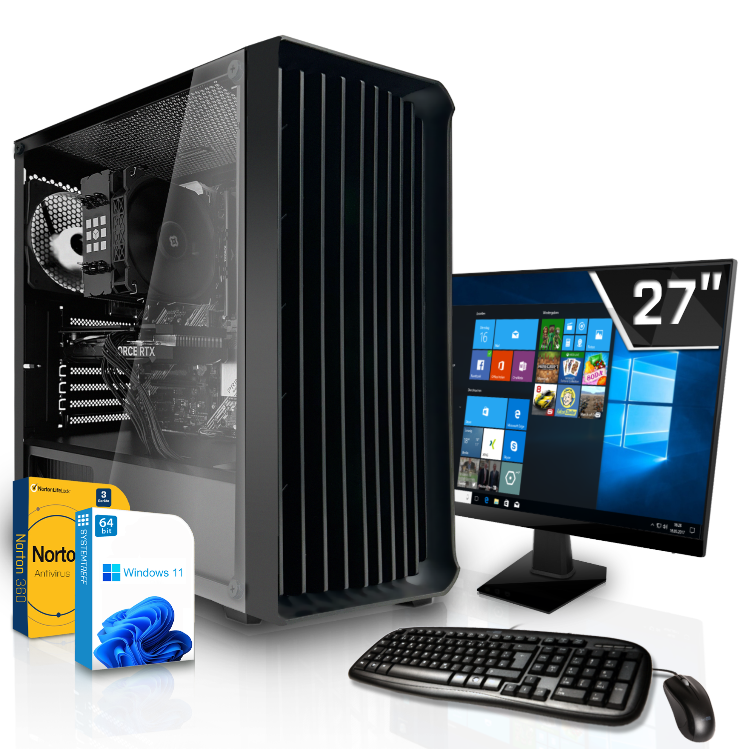 SYSTEMTREFF Office Komplett Intel Core mSSD, 512 16 710 2 RAM, Komplett i7-11700KF PC GB Geforce i7-11700KF, GB 2GB, mit GB Nvidia GT Prozessor