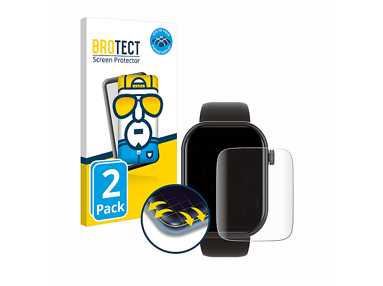 Full-Cover 2x Schutzfolie(für IDW19 Smartwatch BROTECT 3D Flex 1.8\