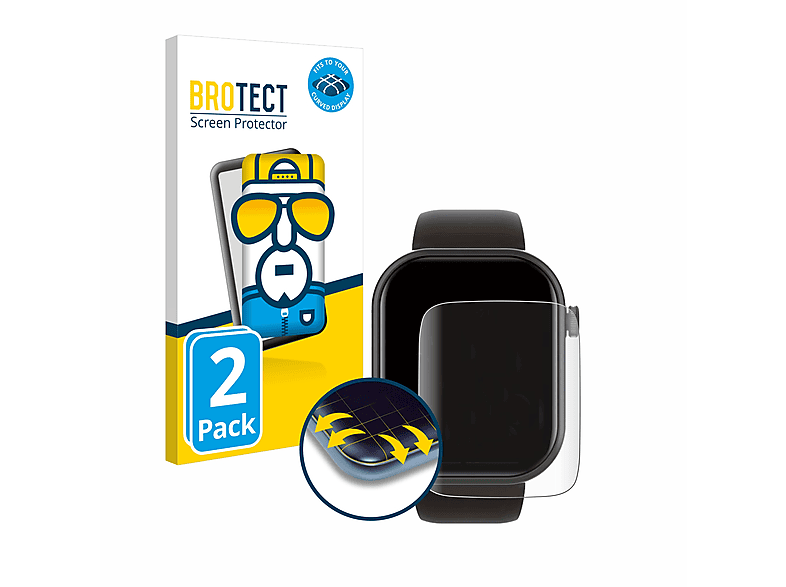 BROTECT 2x Schutzfolie(für IDW15 Curved 3D Smartwatch 1.8\