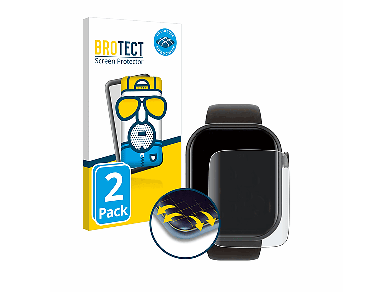BROTECT 2x Flex matt 3D Smartwatch Schutzfolie(für IDW15 Curved Full-Cover 1.8\