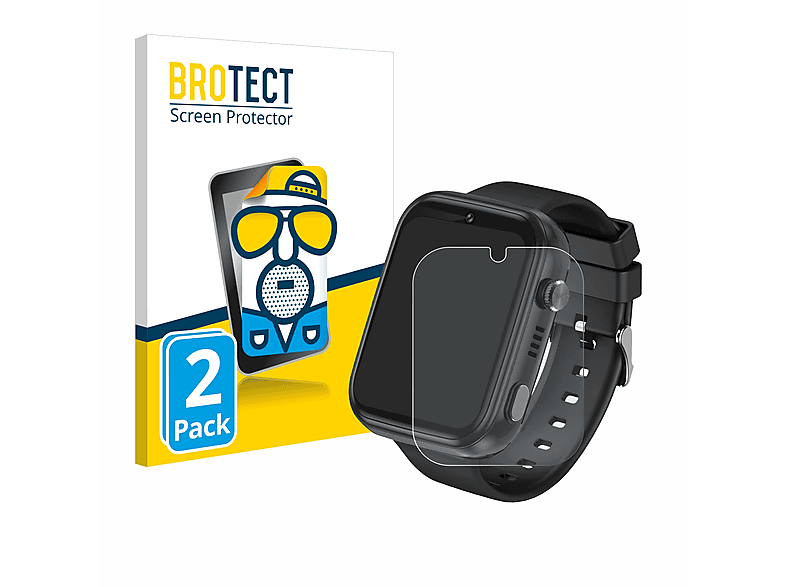 BROTECT 2x matte Schutzfolie(für Okyuk 4G Kids Smartwatch)