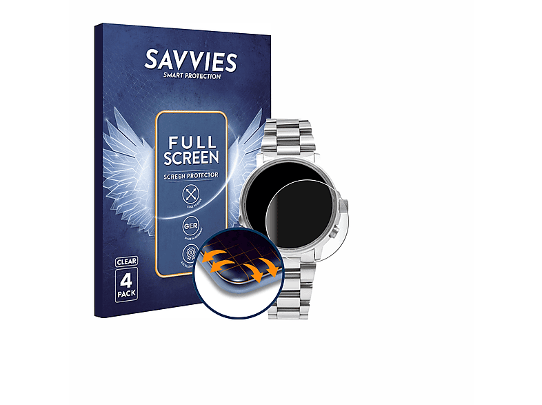 Flex SAVVIES Citizen AS2031-57E Full-Cover mm)) 3D 4x (44 Curved Pilot Schutzfolie(für