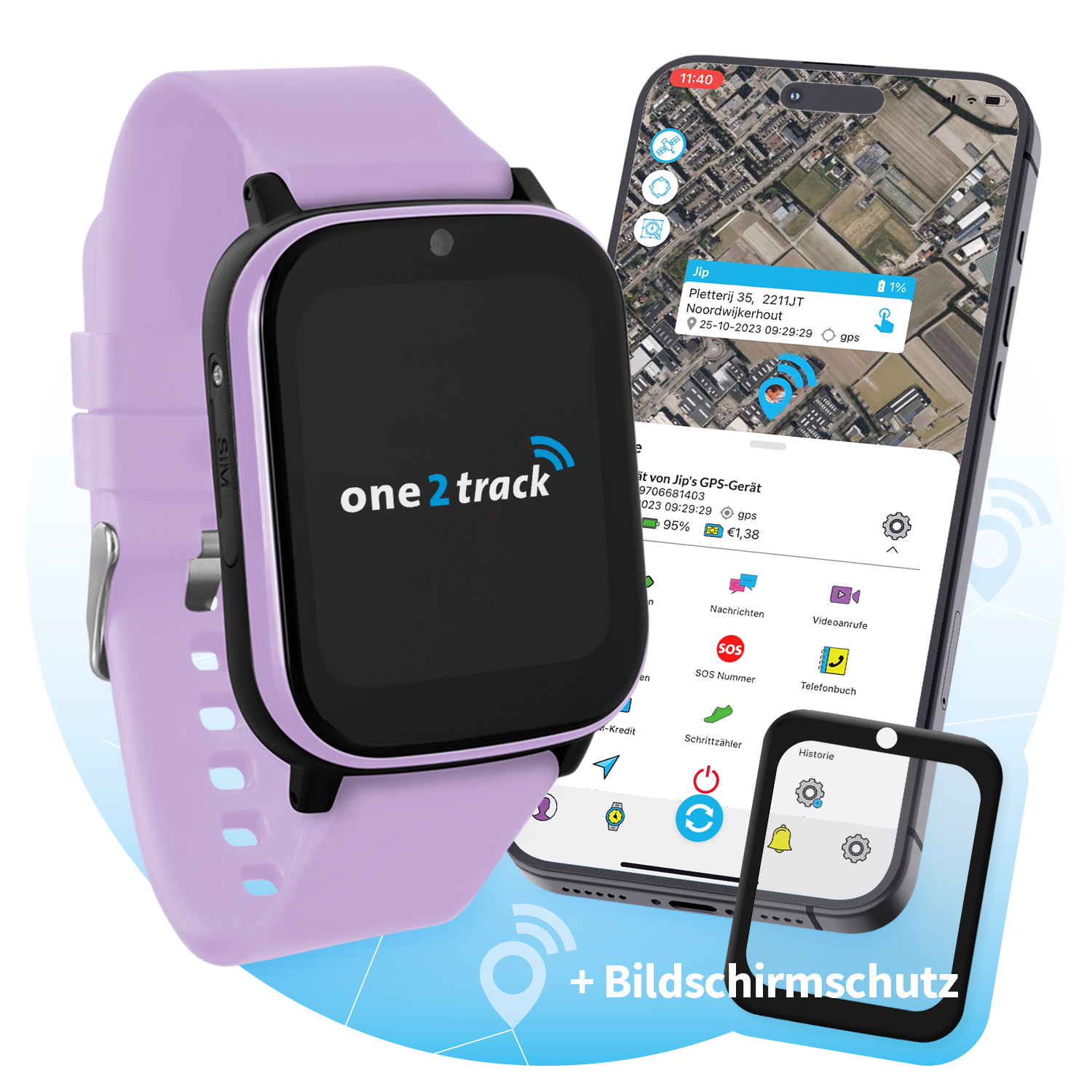 Connect ONE2TRACK Kinder Smartwatch, NEXT, Lila