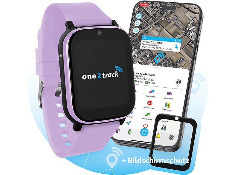 ONE2TRACK Lila Connect Smartwatch, NEXT, Kinder
