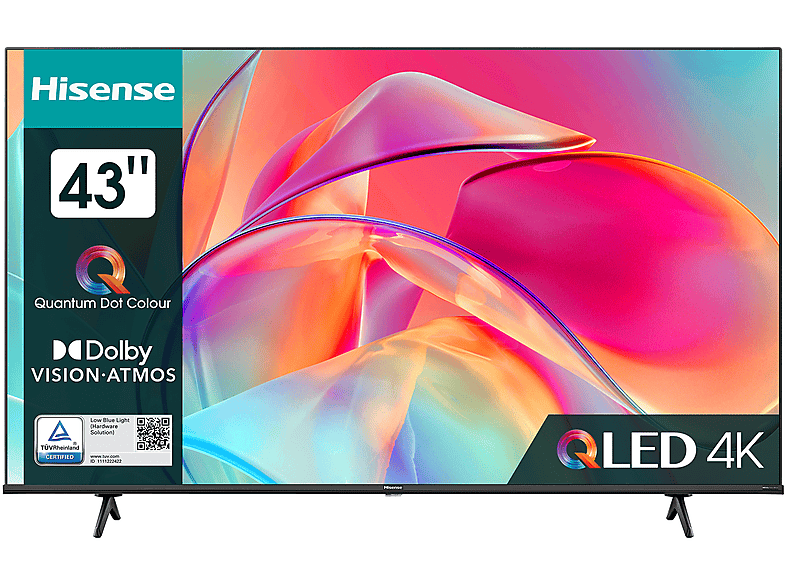 HISENSE 43E7KQ QLED TV (Flat, cm, 108 QLED Zoll 43 4K) 