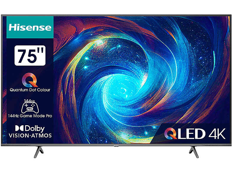 HISENSE 75E7KQ PRO QLED TV 189 4K) 75 / cm, Zoll QLED (Flat