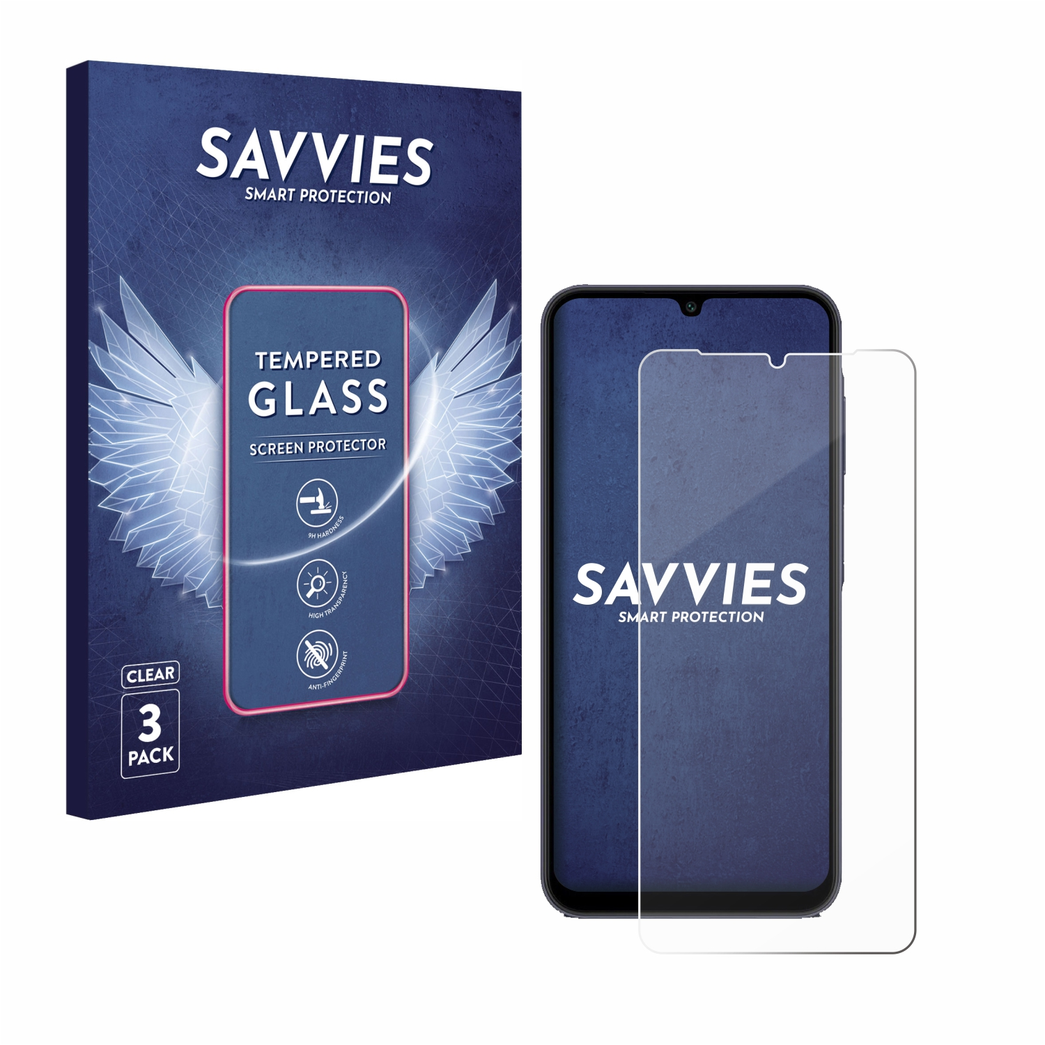 klares 9H Samsung Galaxy A25 5G) Schutzglas(für 3x SAVVIES