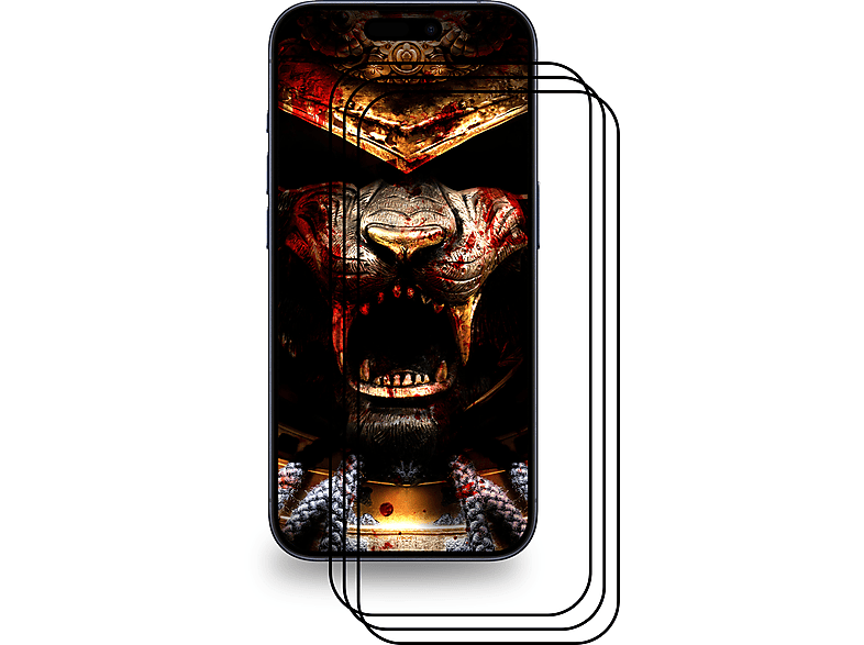 PROTECTORKING 3x Panzerkeramikglas 3D KLAR Displayschutzfolie(für Apple iPhone 15 Plus)