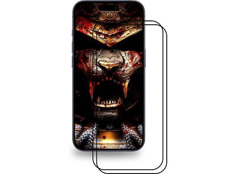 PROTECTORKING 2x 9H Panzerhartglas FULL COVER 3D KLAR Displayschutzfolie(für Apple iPhone 15 Pro Max)