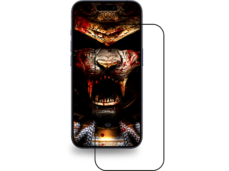 PROTECTORKING 1x Panzerkeramikglas 3D KLAR Displayschutzfolie(für Apple iPhone 15 Pro)