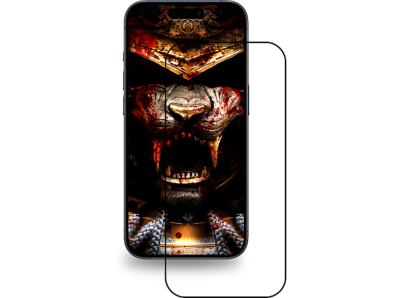 PROTECTORKING 1x  9H Panzerhartglas FULL COVER 3D KLAR Displayschutzfolie(für Apple iPhone 15 Pro Max)