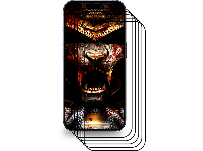 KLAR 15 9H PROTECTORKING iPhone Max) Panzerhartglas 5x Pro Displayschutzfolie(für Apple 3D COVER FULL