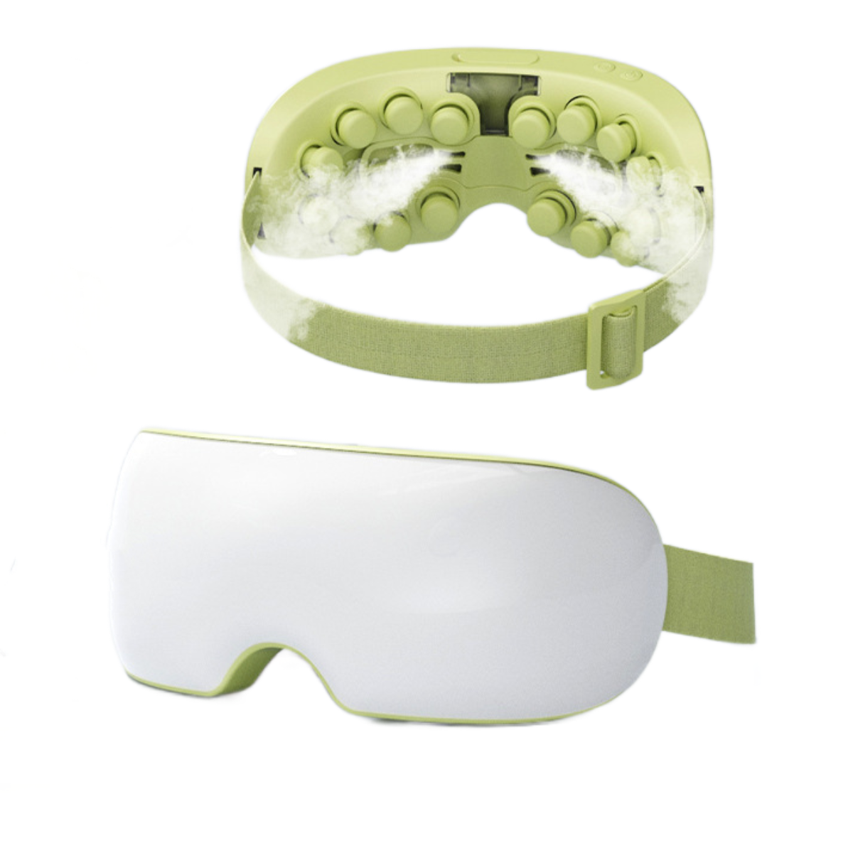 UWOT Augenschutzgerät: 42 °C Bluetooth-Musik Heiße Grün Dampfkompresse, Gesichtsmassagegerät Luftdruckmassage
