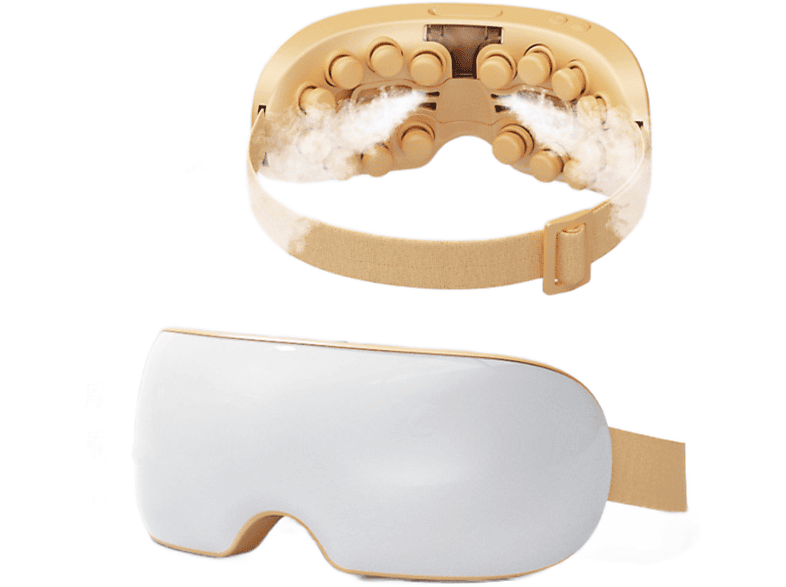 UWOT Augenschutzgerät: 42 °C Heiße Luftdruckmassage Dampfkompresse, Braun Gesichtsmassagegerät Bluetooth-Musik