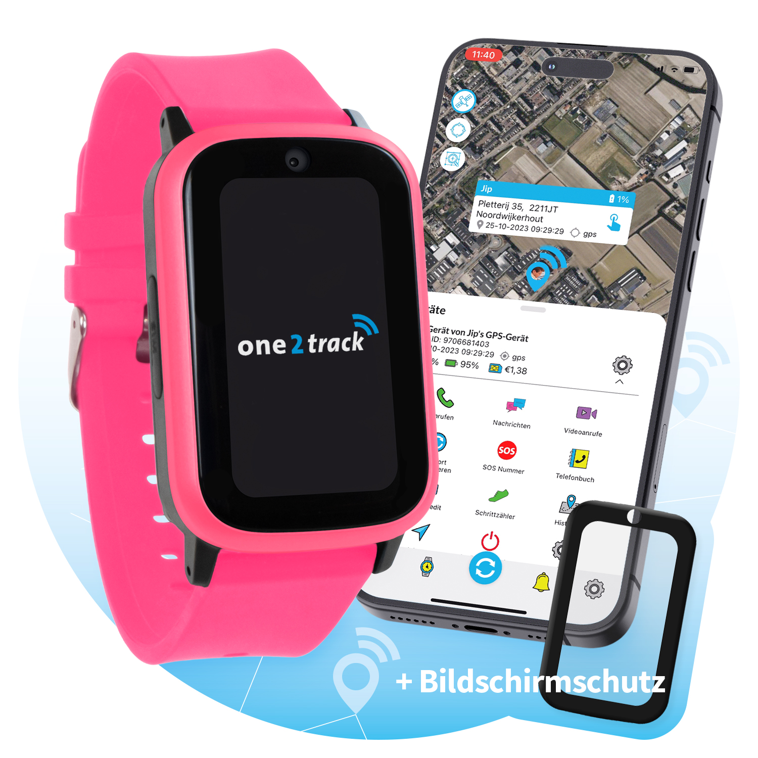Connect ONE2TRACK Up, Rosa Smartwatch, Kinder