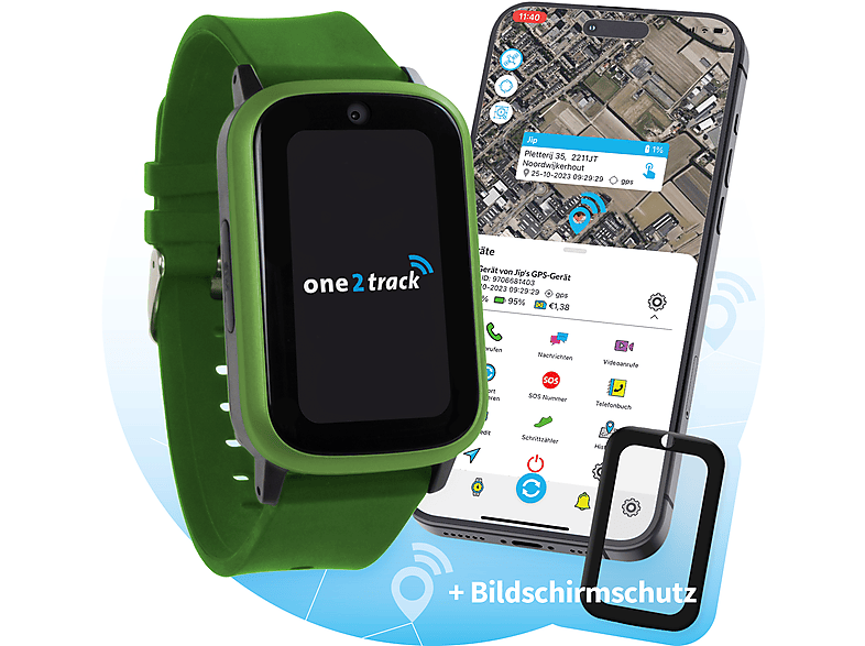ONE2TRACK Connect Up, Kids Watch, Grun GPS