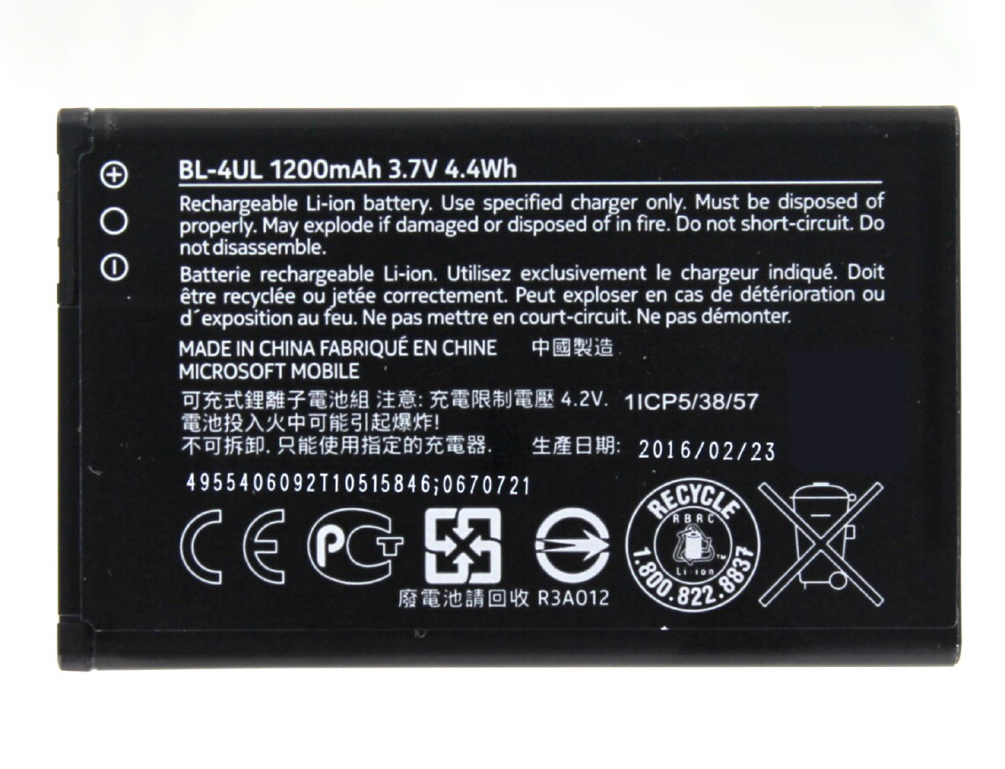 NOKIA Original BL-4WL mAh Volt, 3.7 Li-Ion Handy-/Smartphoneakku, Nokia Li-Ion, für Akku 1200