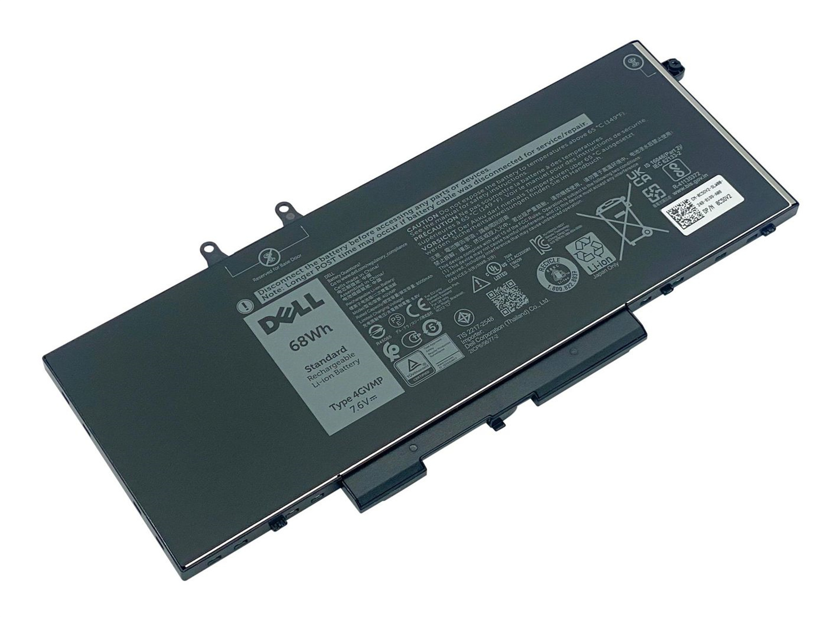 DELL Original mAh Volt, Li-Ion, 4GVMP 7.4 Li-Ion Dell 8900 Notebookakku, für Akku