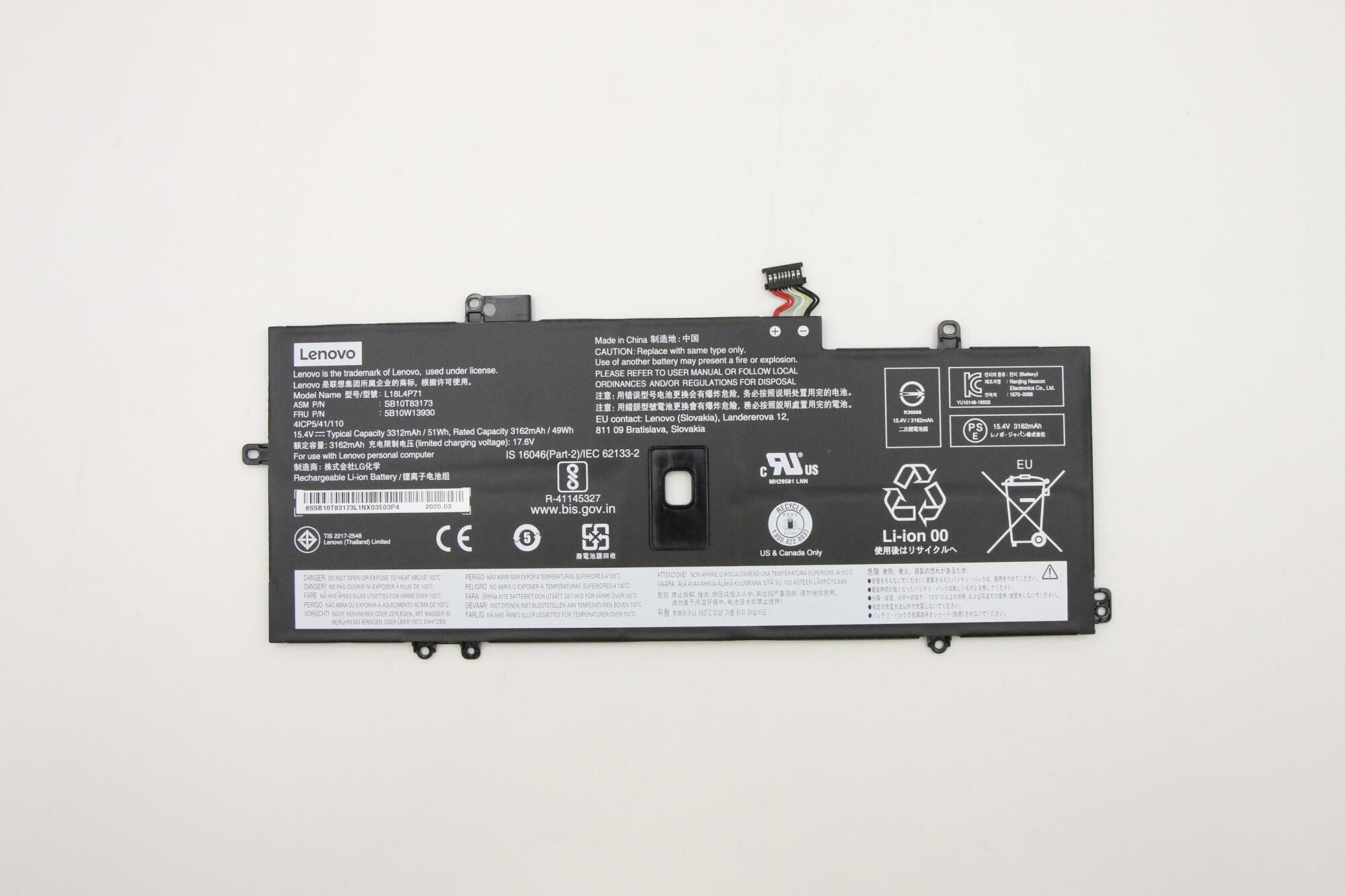 Notebookakku, Volt, Li-Pol, 3200 mAh 02DL004 Lenovo für Li-Pol Original Akku 15.36 LENOVO