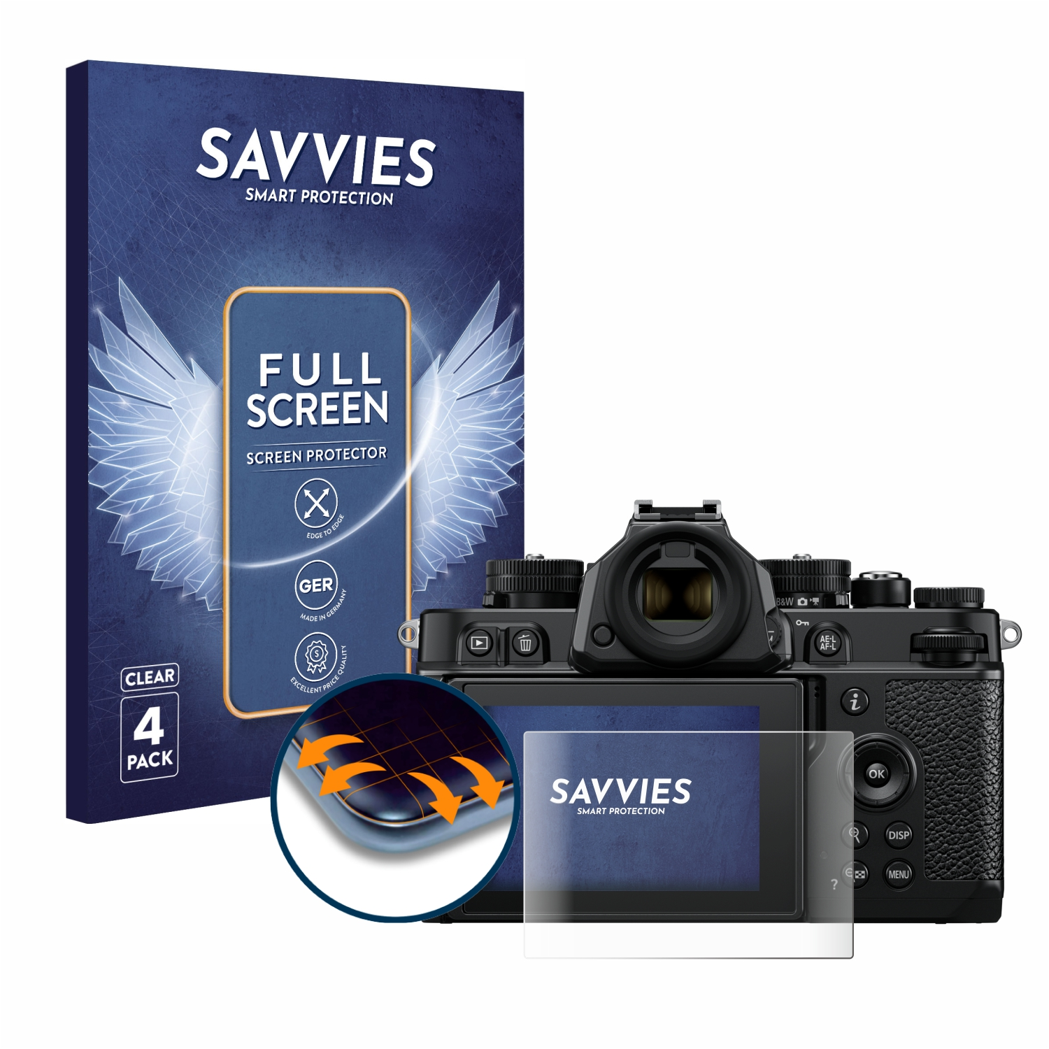 Schutzfolie(für Full-Cover F) SAVVIES 4x 3D Nikon Flex Curved Z