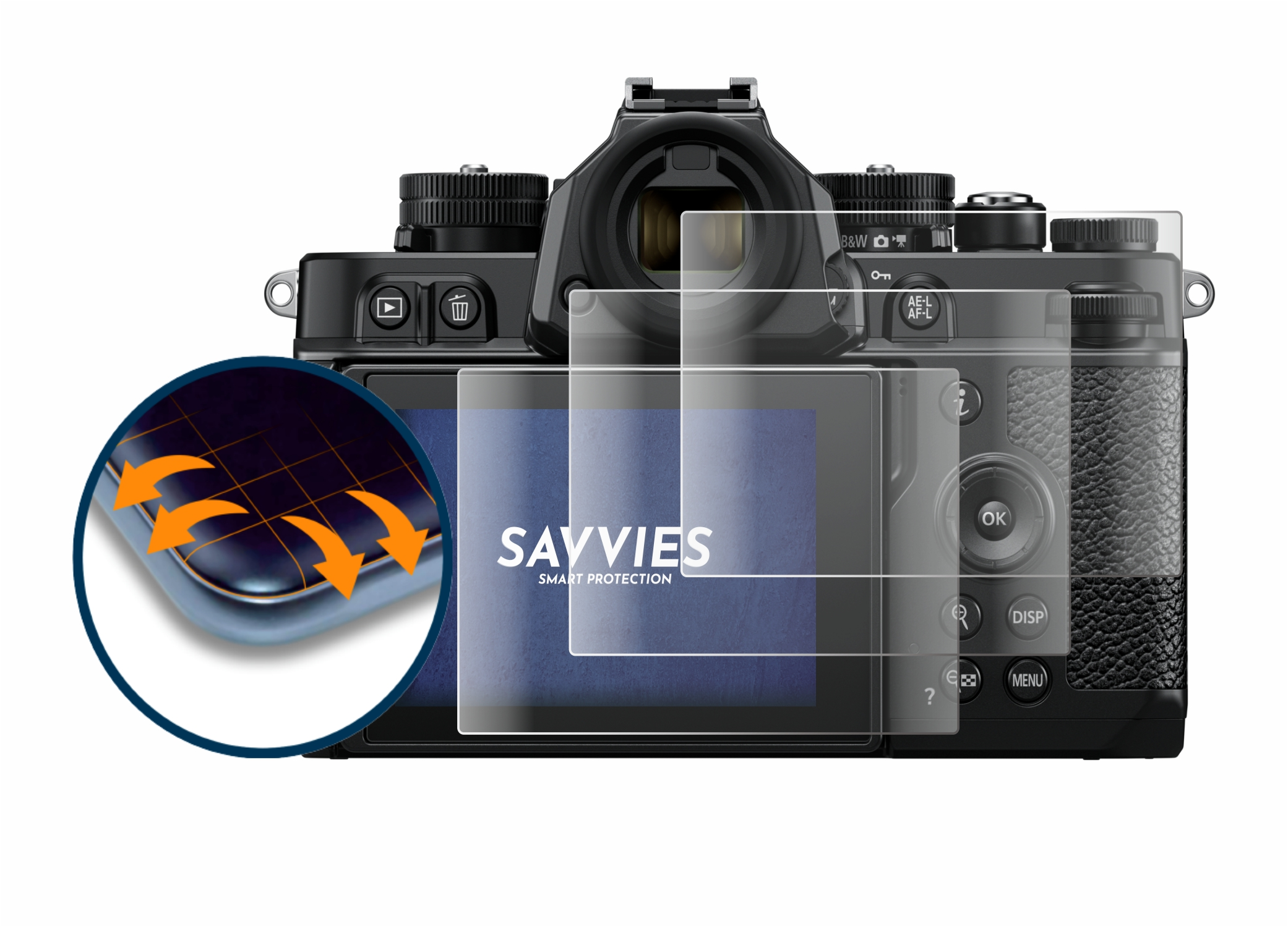 Nikon F) 3D Flex Schutzfolie(für SAVVIES 4x Curved Z Full-Cover