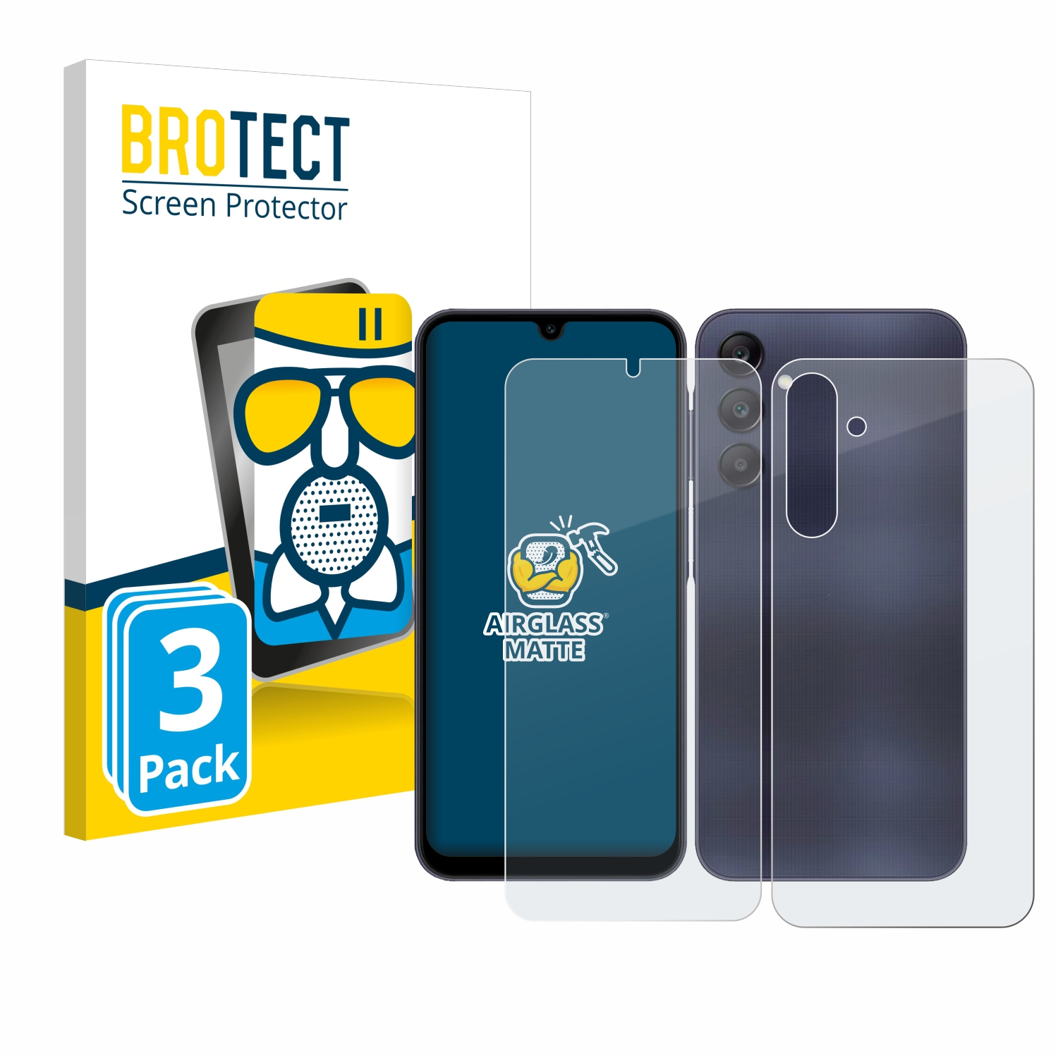 BROTECT 3x Airglass matte Schutzfolie(für 5G) Samsung A25 Galaxy