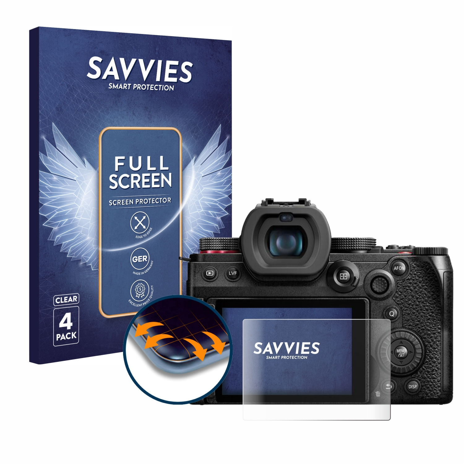 SAVVIES 4x Flex DC-G9 II) Full-Cover Panasonic Curved Schutzfolie(für 3D Lumix