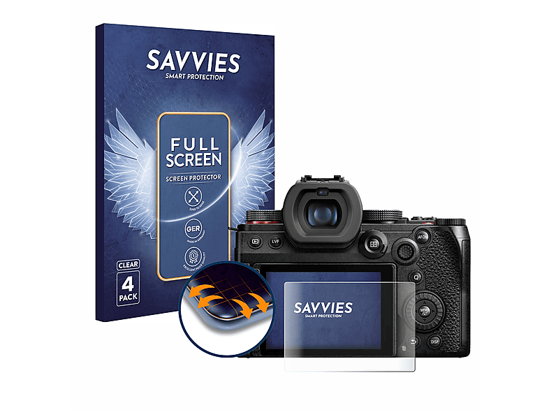 SAVVIES 4x Flex Full-Cover 3D DC-G9 Lumix Schutzfolie(für Panasonic Curved II)