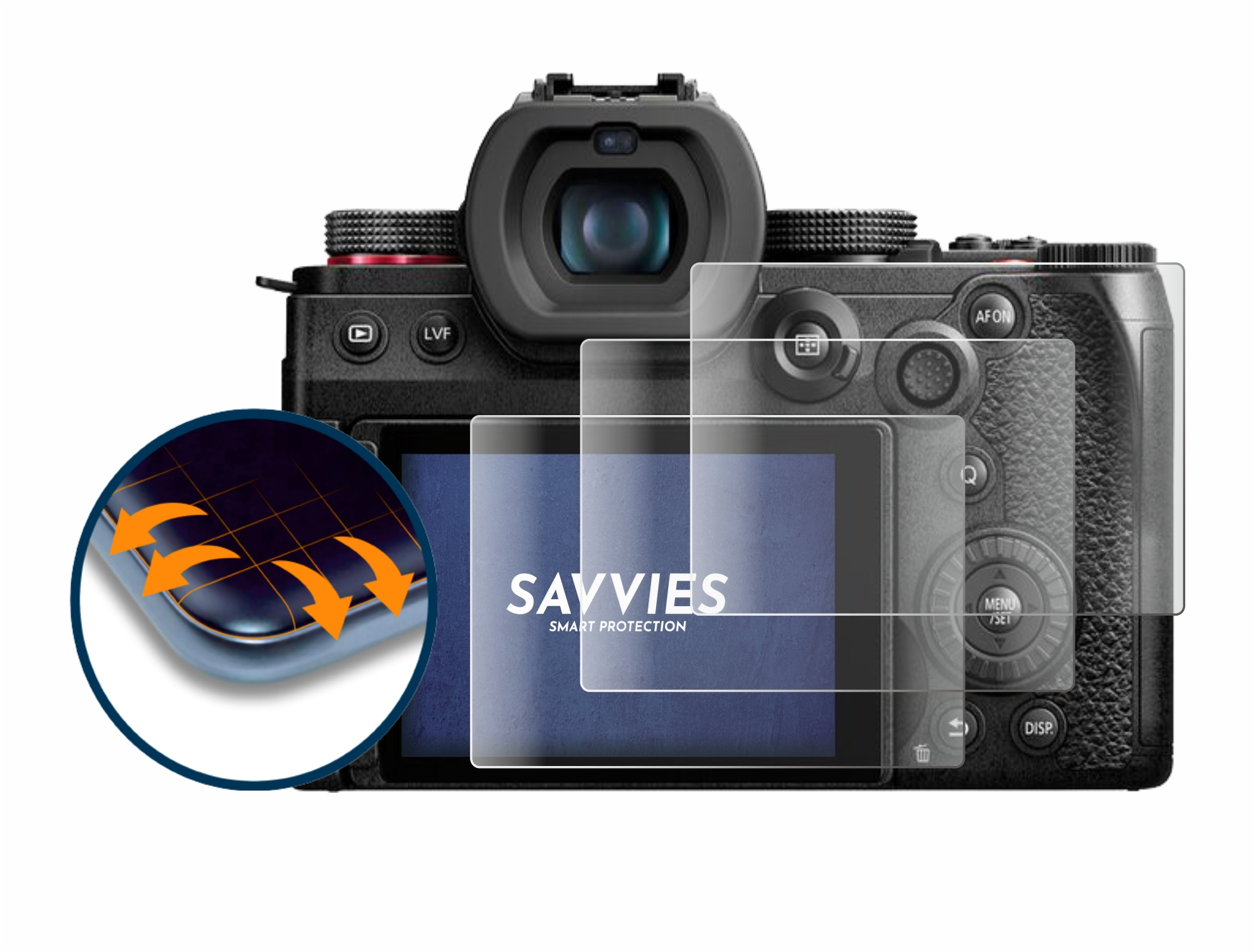 SAVVIES 4x Flex DC-G9 II) Full-Cover Panasonic Curved Schutzfolie(für 3D Lumix