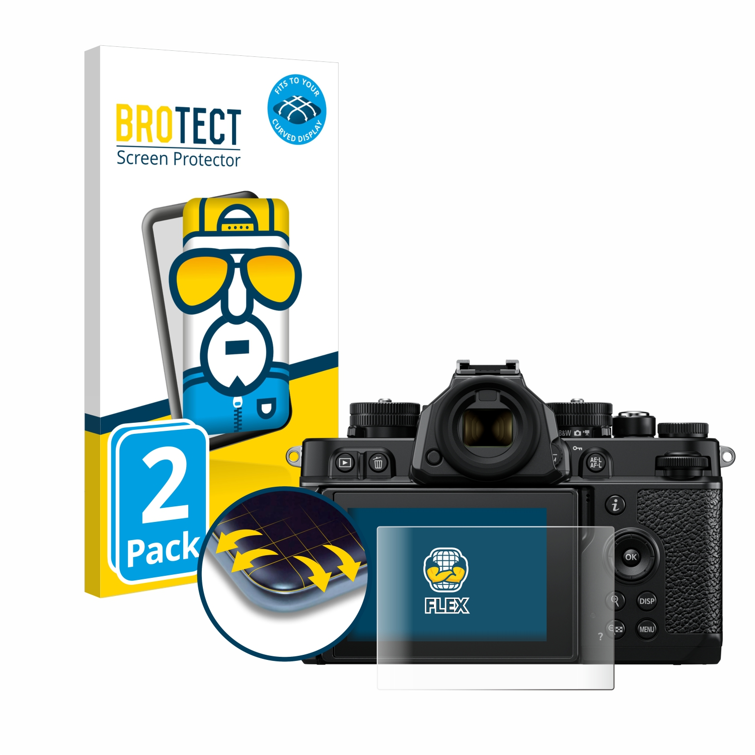 BROTECT 2x Flex Full-Cover 3D Z Nikon Curved Schutzfolie(für F)
