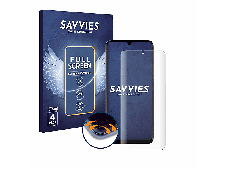 SAVVIES Full-Cover Flex Poco C65) Curved Schutzfolie(für 4x Xiaomi 3D