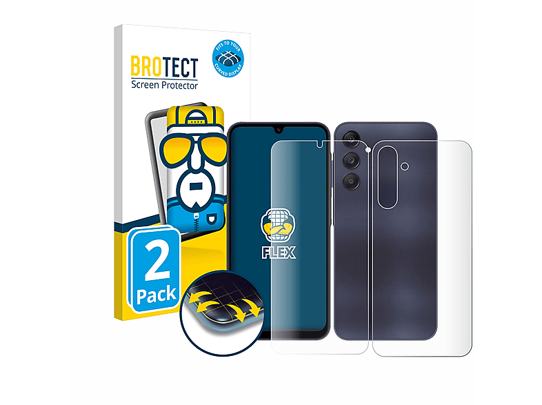 BROTECT 2x Flex Full-Cover Samsung Curved A25 Galaxy Schutzfolie(für 3D 5G)