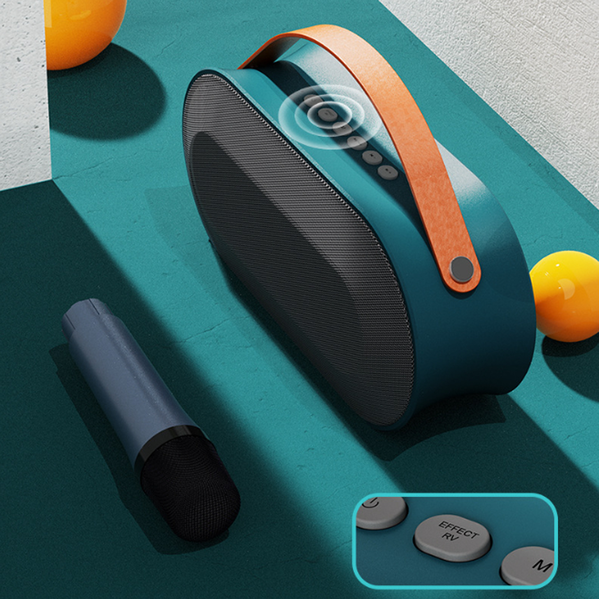 Dual-Lautsprecher, Schwarz Mikrofon, 360°-Raumklang Bluetooth-Lautsprecher, BYTELIKE Kabelloses Bluetooth-Audio leistungsstarke und