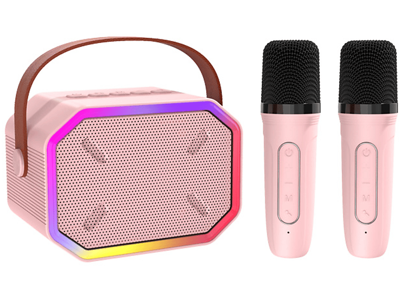 BYTELIKE Kabelloses Bluetooth-Audio mit Mikrofon, Intelligente Geräuschunterdrückung, lange Akkulaufzeit Bluetooth-Lautsprecher, Rosa