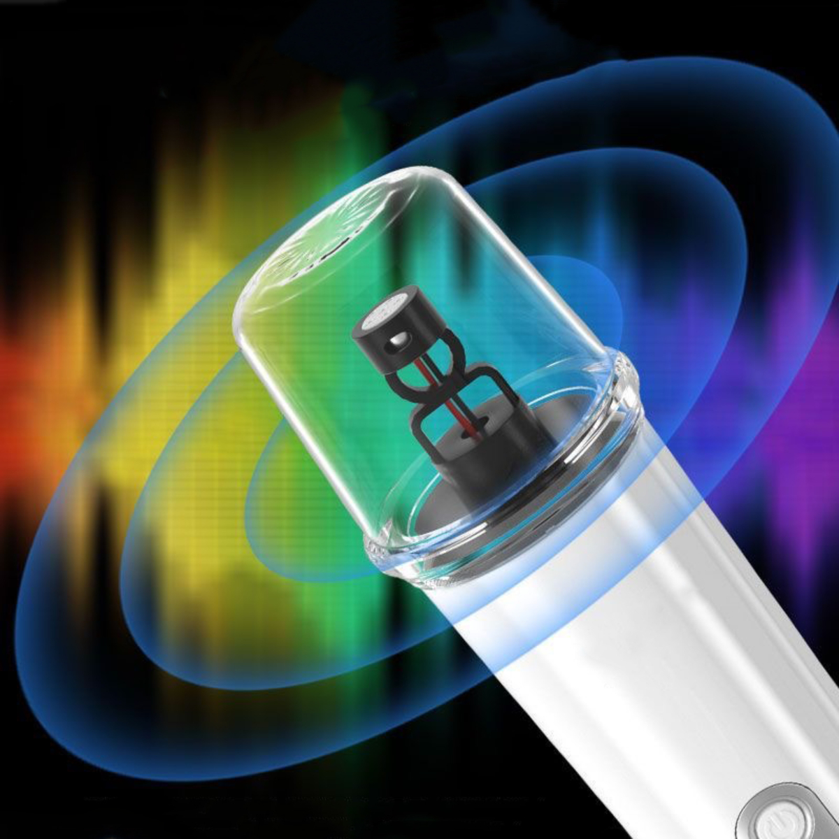 Drahtloser 3D-Surround-Sound, BYTELIKE Umgebungsbeleuchtung Bluetooth-Mikrofonsound, Farbige Weiß Bluetooth-Lautsprecher,