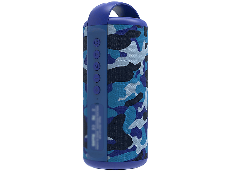 BYTELIKE Bluetooth-Lautsprecher, Wasserdicht und Blaue Runde Maserungstasten Tarnung, Bluetooth-Lautsprecher, Dual Magnetischer Wasserfest Lauthörer, Tragbar