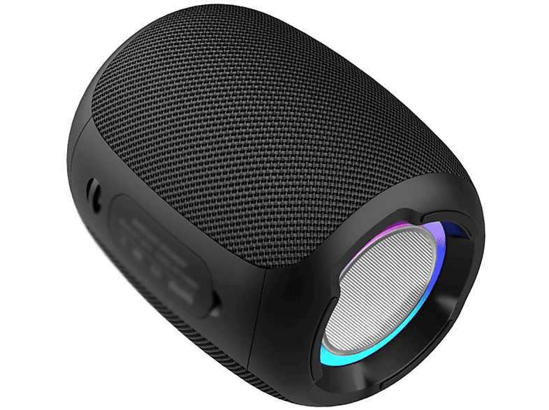 IPX7 Subwoofer-Bluetooth-Lautsprecher, Bluetooth-Lautsprecher, Wasserfest BYTELIKE Schillernder Lichteffekt Schwarz, HIFI-Klangqualität, Wasserdichtheit,