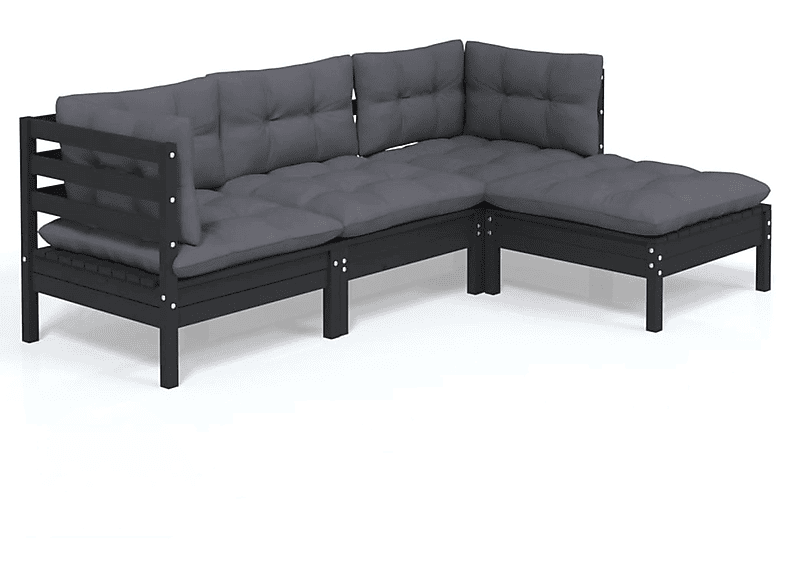 Schwarz Stuhlset, Gartentisch- und 3096350 VIDAXL