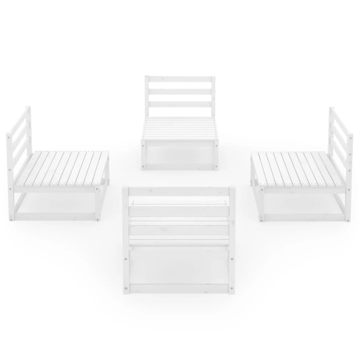 VIDAXL 3075260 Gartentisch- und Stuhlset, Weiß