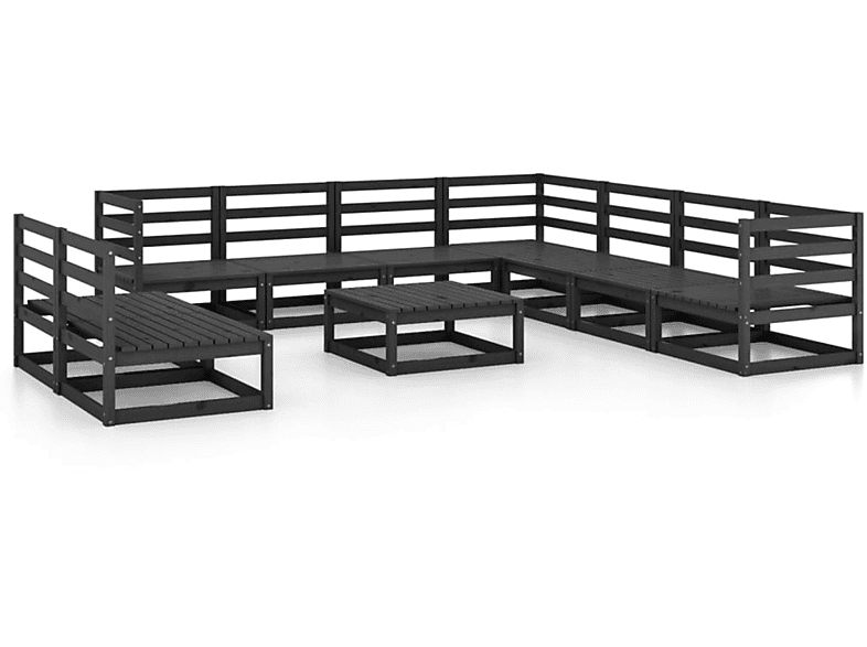 Schwarz Gartentisch- Stuhlset, 3075863 und VIDAXL