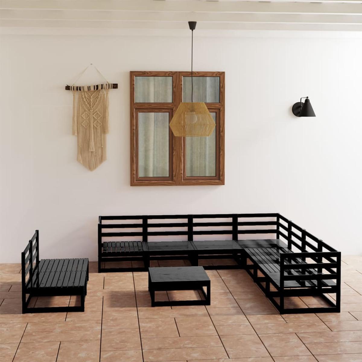 Schwarz Gartentisch- Stuhlset, 3075863 und VIDAXL