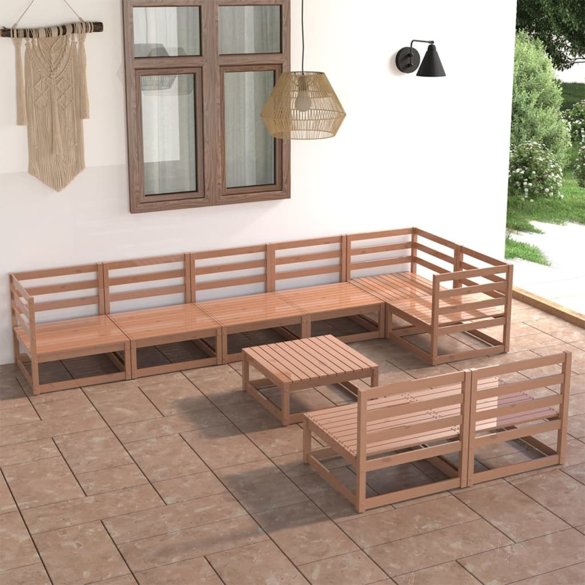 Gartentisch- Honigbraun VIDAXL und Stuhlset, 3075622