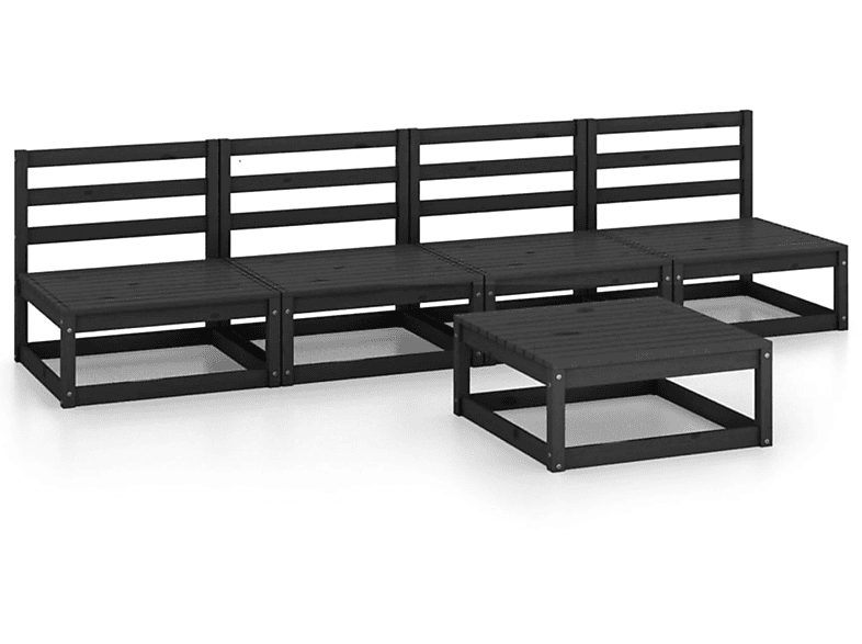 VIDAXL 3075348 Gartentisch- und Stuhlset, Schwarz