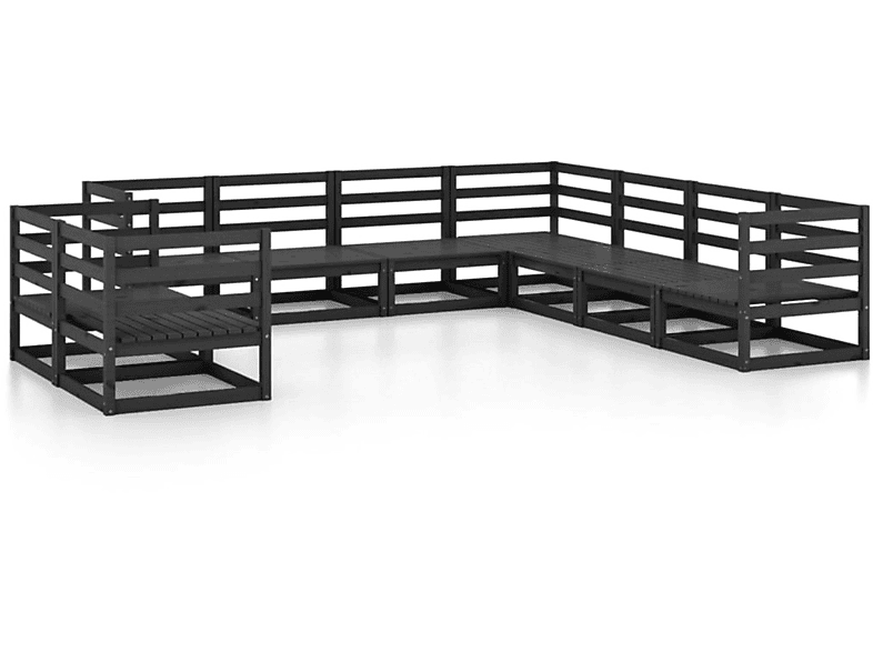 VIDAXL 3075918 Gartentisch- und Stuhlset, Schwarz