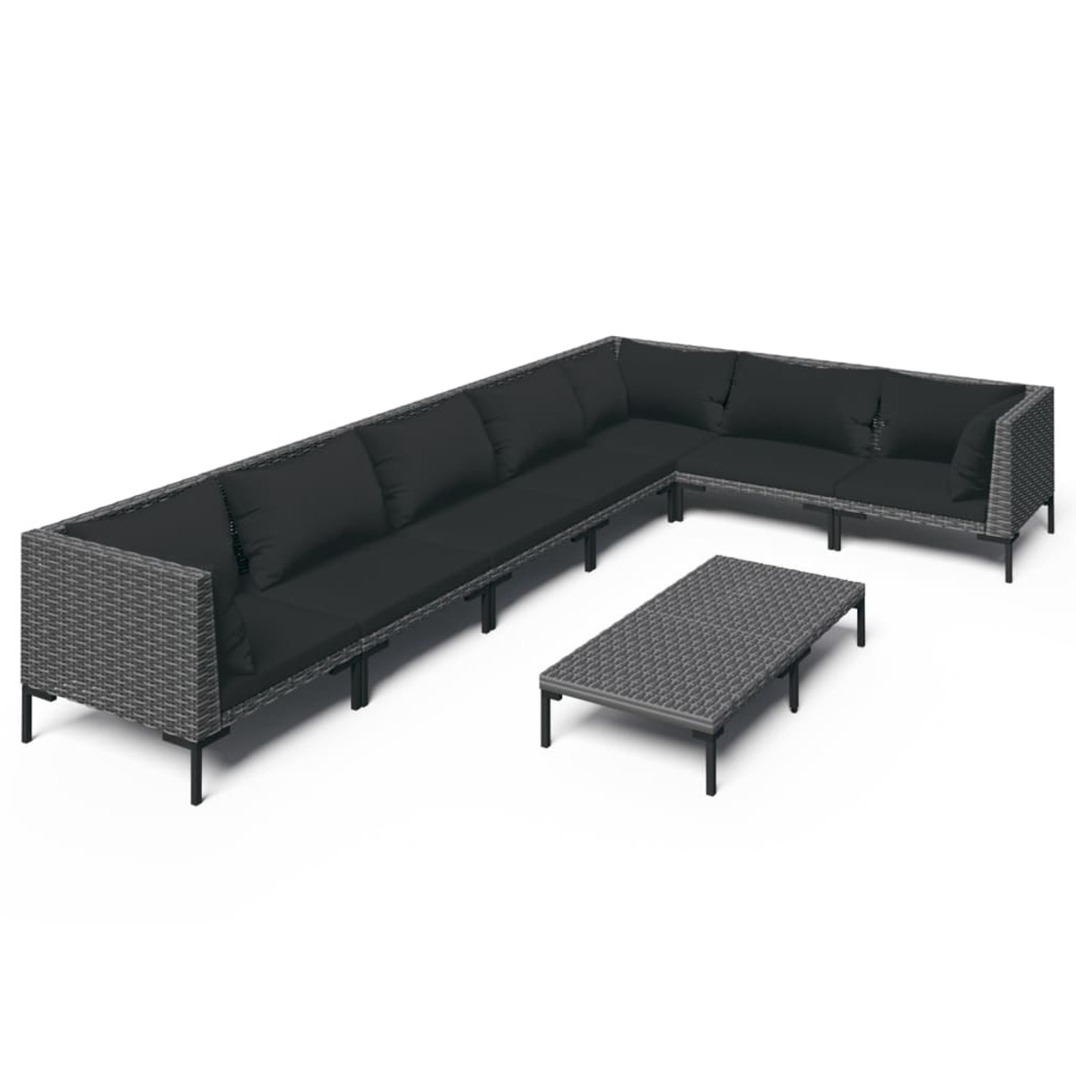 VIDAXL 3099845 Gartentisch- und Stuhlset, Schwarz