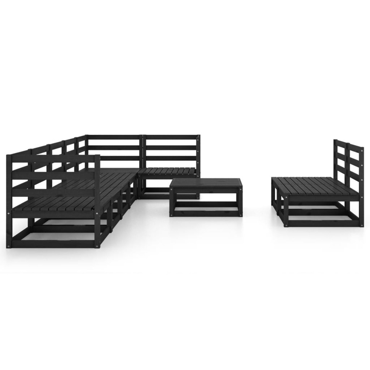 VIDAXL Stuhlset, Gartentisch- 3075623 Schwarz und